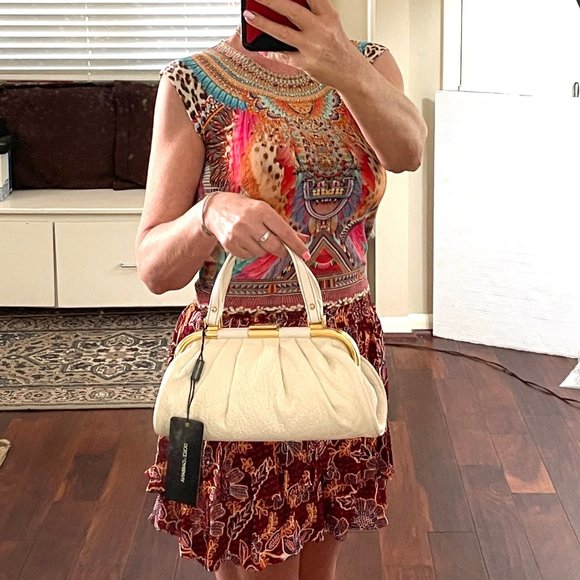 Auc New Dolce and Gabbana Deerskin Pleated Handbag - Picture 11 of 11